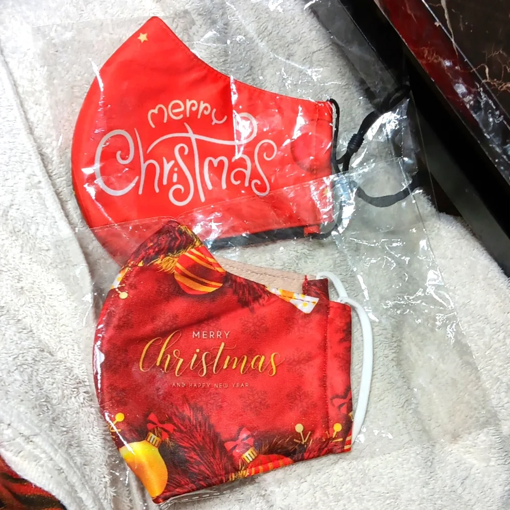2 Beautiful Holiday Christmas Face Masks